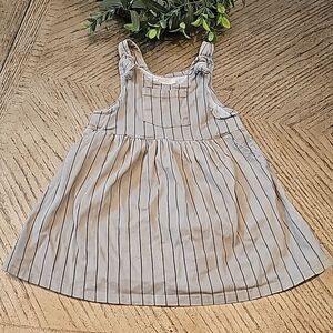 4T pinstripe sleeveless dress army green